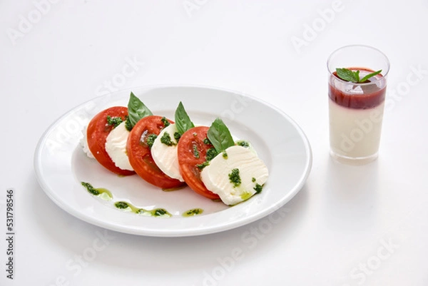 Obraz salad with tomato and cheese