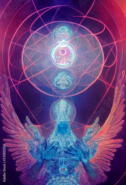 Fototapeta fractal background with space