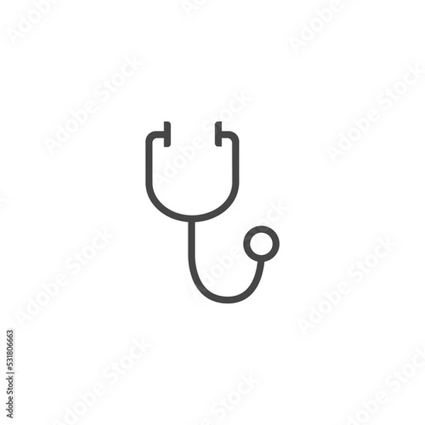 Fototapeta Stetoskop icon, medical and healthy, Stethoscope icon. icon vector on white background.