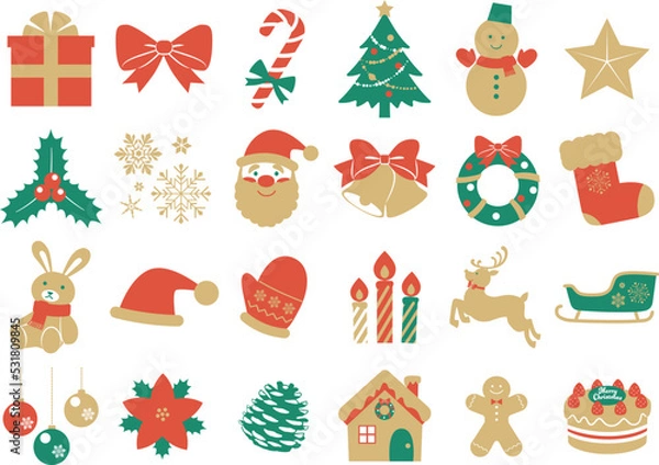 Obraz クリスマスアイコンセット_ベクターイラスト