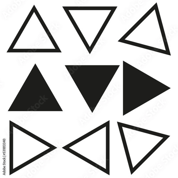 Fototapeta black triangles icons. Vector illustration. stock image. 