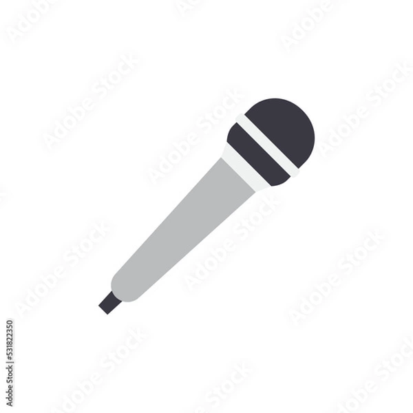 Fototapeta Microphone icon in color, isolated on white background 