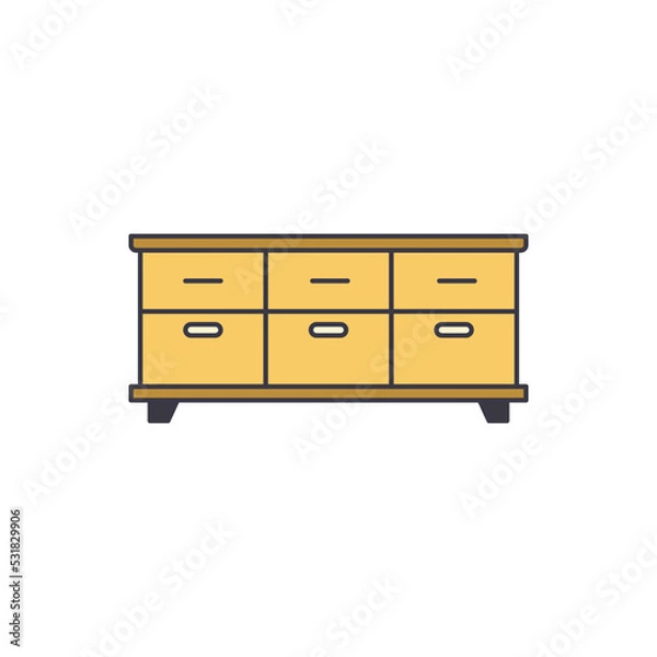 Obraz sideboard icon  in color, isolated on white background 