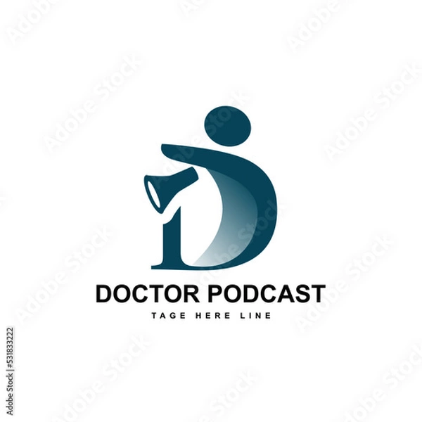 Fototapeta Doctor podcast logo design illustration
