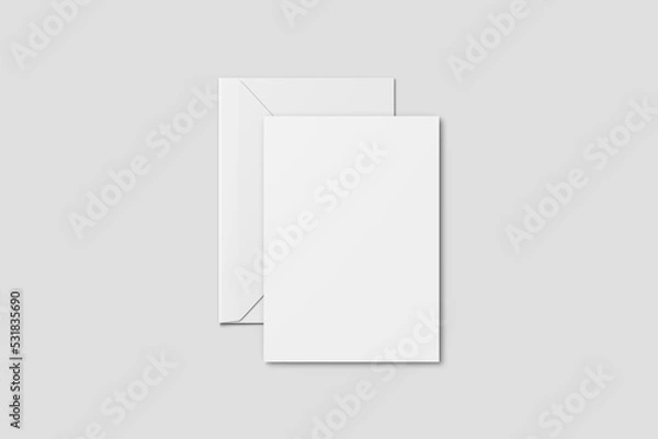 Obraz Blank postcard and envelope mockup