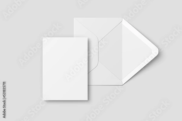 Obraz Blank postcard and envelope mockup
