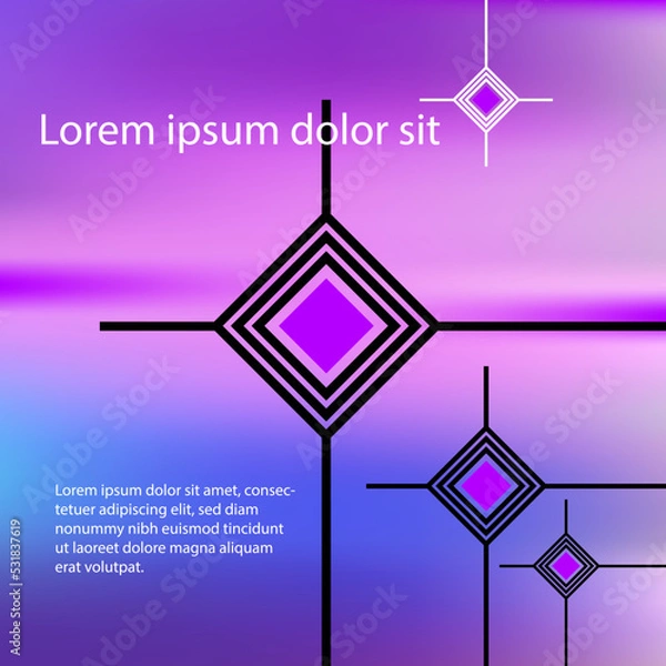 Obraz Template sign grid on magenta gradient vector background.