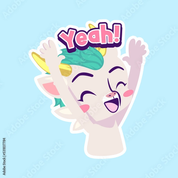 Fototapeta cute dragon drawing cartoon, dragon sticker