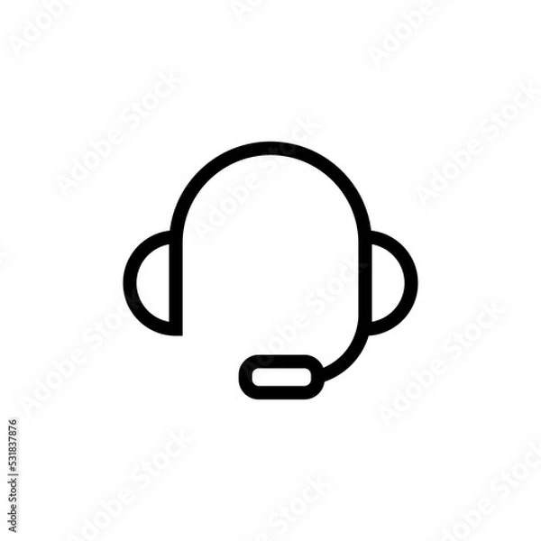 Fototapeta Graphic flat headphone icon for your design and website