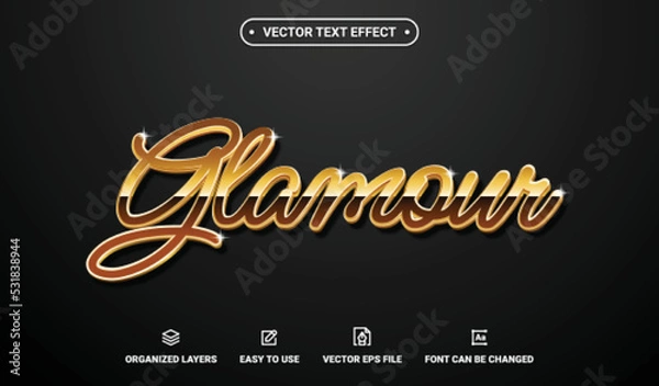 Obraz Glamour Editable Vector Text Effect.