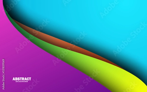 Fototapeta Abstract papercut overlap layer colorful background