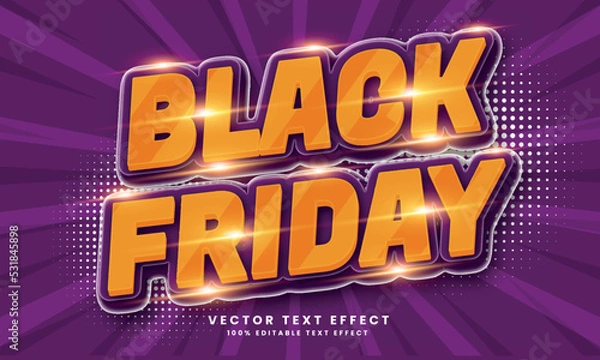 Fototapeta Black Friday 3d editable  text effect Premium Vector with background	