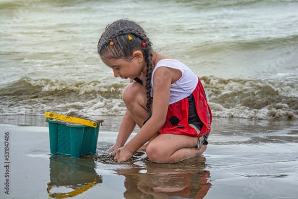 Obraz Children's game by the beach