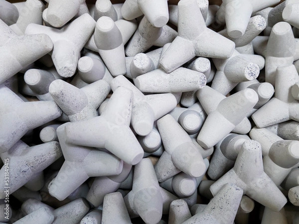 Fototapeta Concrete tetrapod breakwaters. Tetrapod model, design concept.