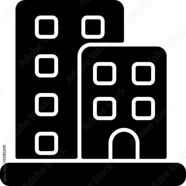 Fototapeta condominium solid icon