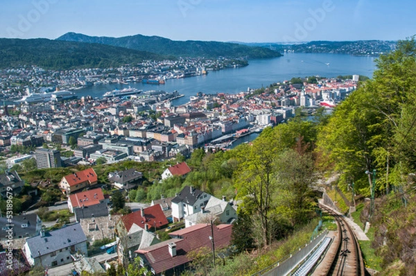 Obraz bergen desde arriba