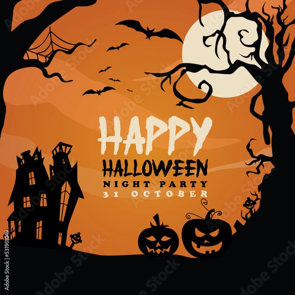 Fototapeta halloween horror post editable template