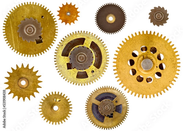 Fototapeta Cogwheels gears isolated on transparent background