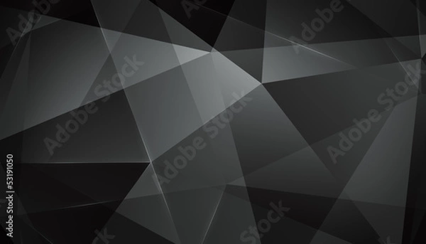 Obraz Abstract geometric triangle background. Black Version.