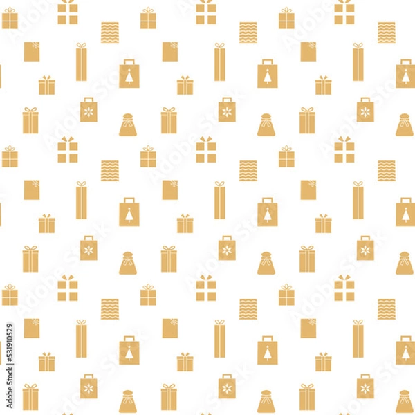 Obraz シームレス柄_クリスマスプレゼント