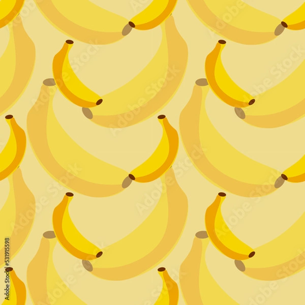 Fototapeta Banana vector ilustration seamless patern.Great for textile,fabric,wrapping paper,and any print.