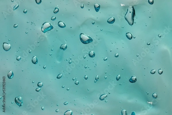 Obraz Turquoise facial gel as background, closeup view