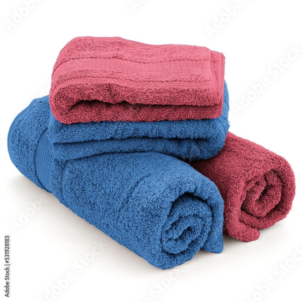 Obraz Clean towels stack his and hers on white background