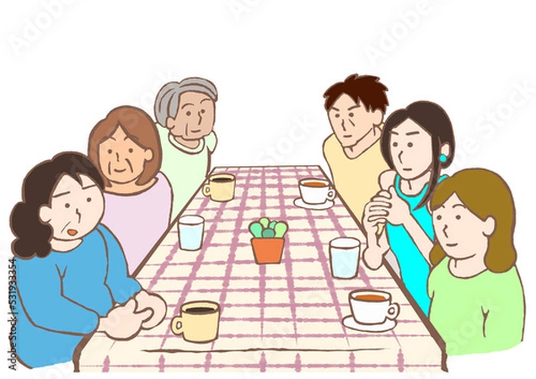 Fototapeta 精神科の患者による懇談会のイラスト