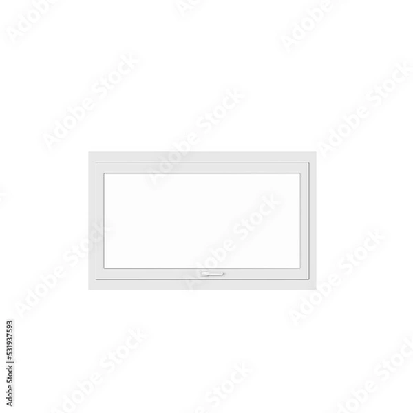 Fototapeta Horizontal window frame or leaf template realistic vector illustration isolated.