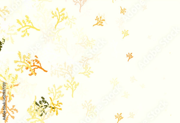 Fototapeta Light Orange vector natural pattern with branches.