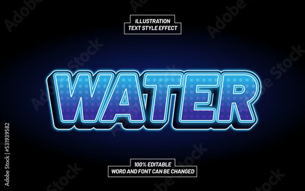 Fototapeta Water 3D Bold Text Style Effect