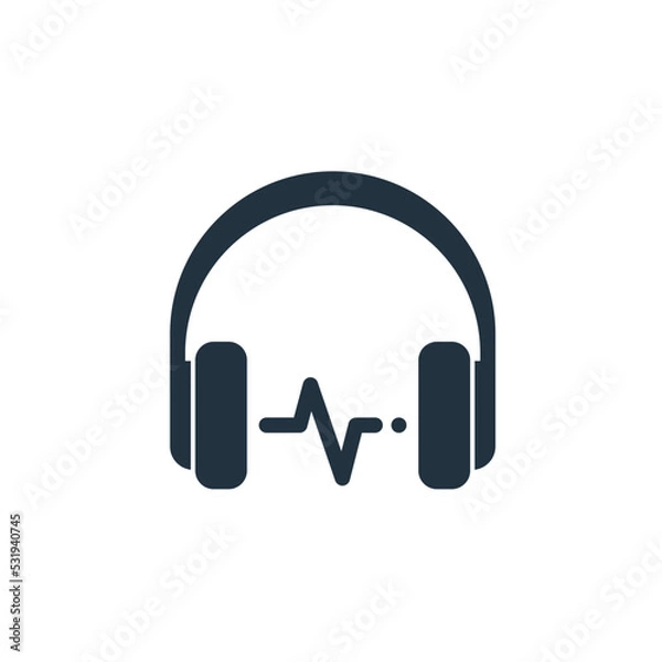 Fototapeta Headphones icon in trendy flat style isolated on white background. Headphones symbol for web and mobile apps.