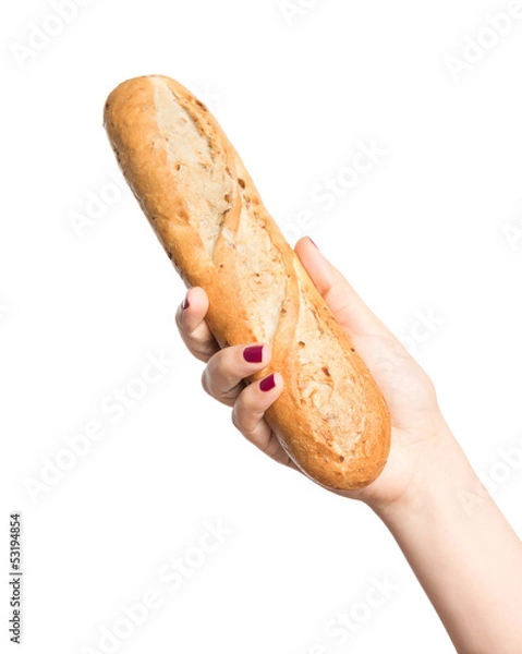 Obraz Baguette bread in hand