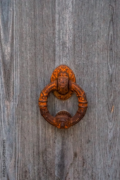 Obraz Alter rostiger antiker Türgriff