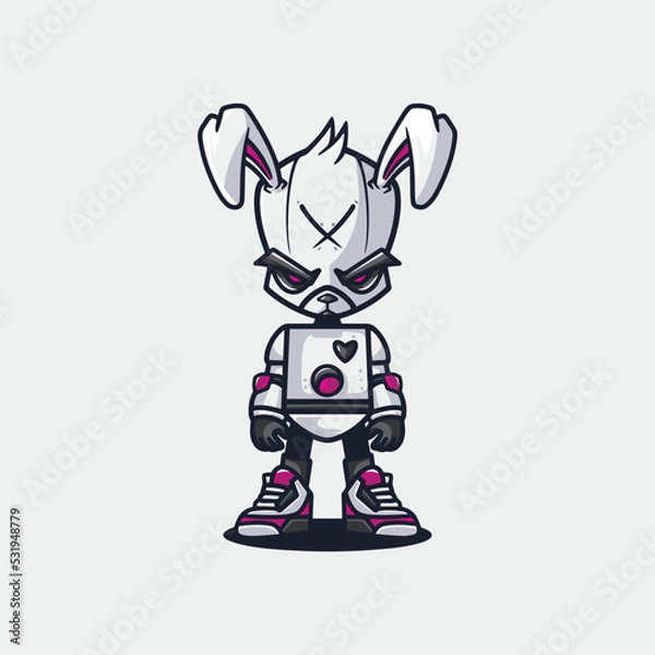 Obraz bunny robotic vector character logo