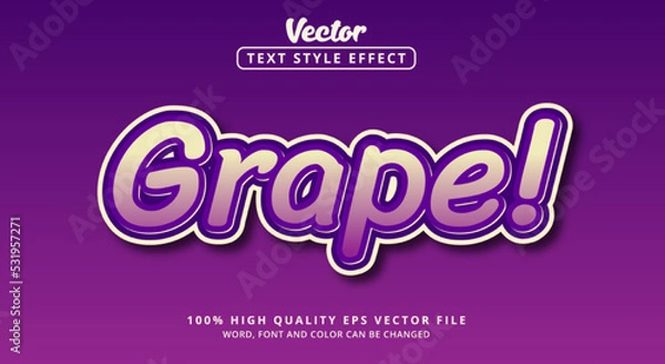 Fototapeta Grape Editable Text Effect