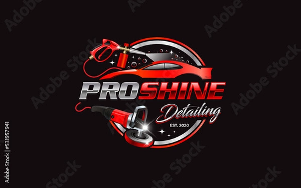 Obraz Illustration vector graphic of auto shine wash and detailing service logo design template