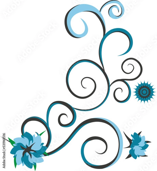 Obraz abstract blue flower