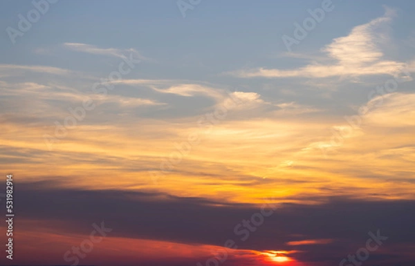 Fototapeta Beautiful sky with cloud before sunset