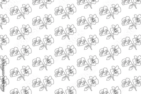 Fototapeta Abstract floral geometric seamless pattern with Digital art and textures Hand drew Summer print Design for fabric flower shop  textile packaging cover note floristry print for clothes linens