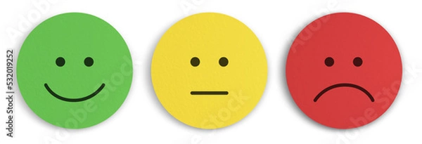 Fototapeta Positive Neutral and Negative Smiley Face Concept Isolated from Background