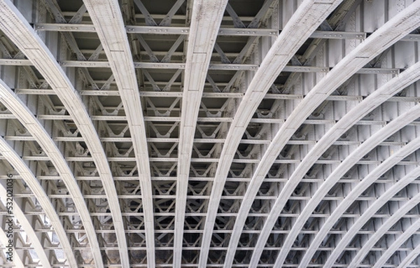 Fototapeta Bridge construction Metal sheet structure pattern Architecture details