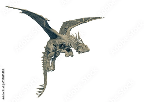 Fototapeta dragon is ready to attack with copy space