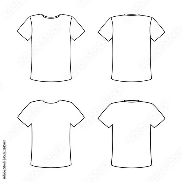 Fototapeta T-shirts template mockup set in vector format
