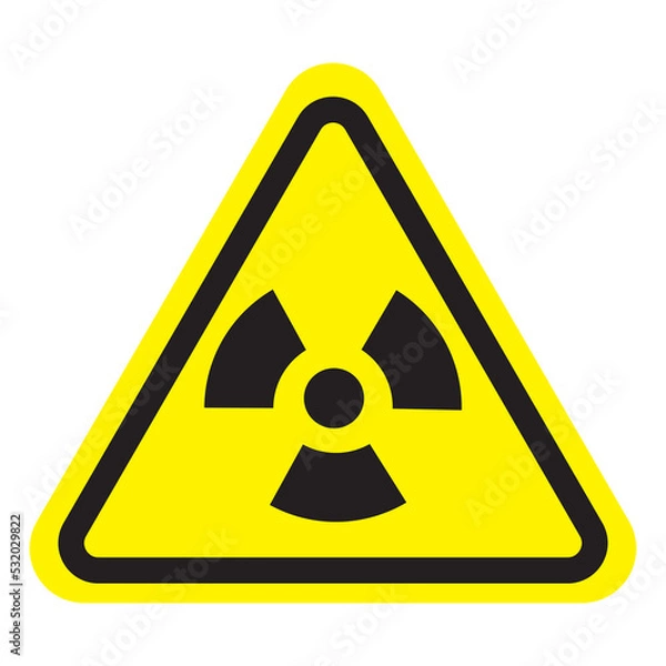 Fototapeta Radiation hazard sign. Symbol of radioactive threat alert.Vector