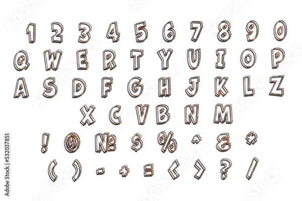 Obraz Word- design letters. Background pattern- weathered iron