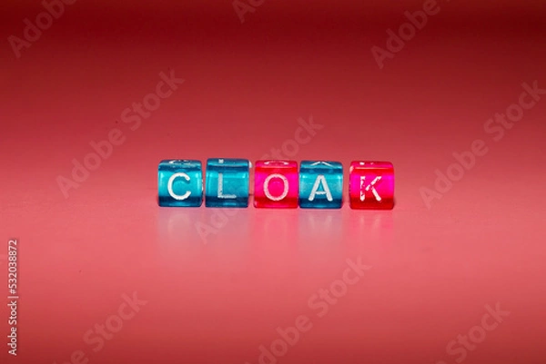 Fototapeta the word "cloak" made up of cubes