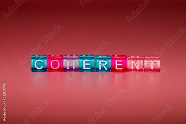 Fototapeta the word "coherent" made up of cubes