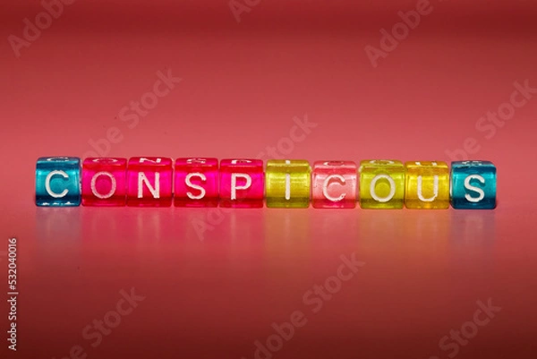 Fototapeta the word "conspitious" made up of cubes