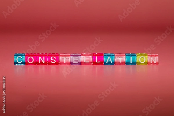 Fototapeta the word "constellation" made up of cubes